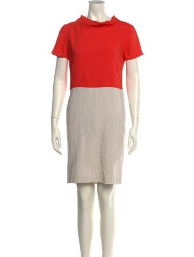 Pre-owned Piazza Sempione Mock Neck Mini Dress In Neutral