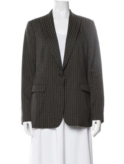 Pre-owned Piazza Sempione Patterned Blazer In Green