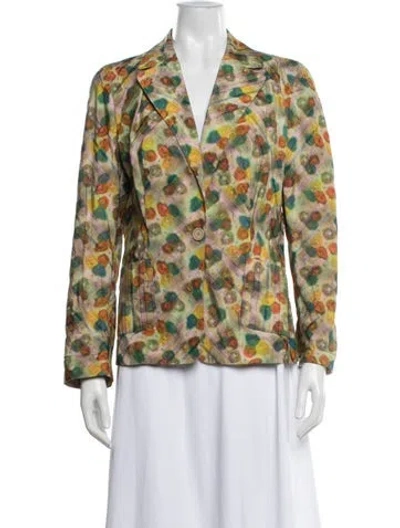 Pre-owned Piazza Sempione Patterned Blazer In Green