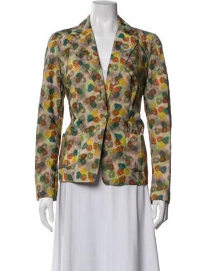 Pre-owned Piazza Sempione Patterned Blazer In Green