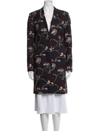 Pre-owned Piazza Sempione Patterned Coat In Purple