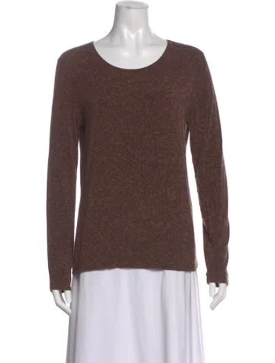 Pre-owned Piazza Sempione Patterned Crew Neck Top In Brown