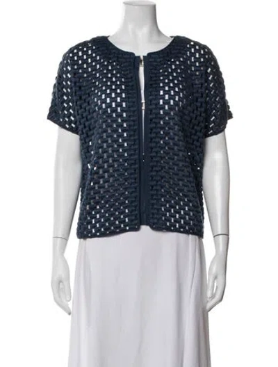 Pre-owned Piazza Sempione Patterned Jacket In Blue