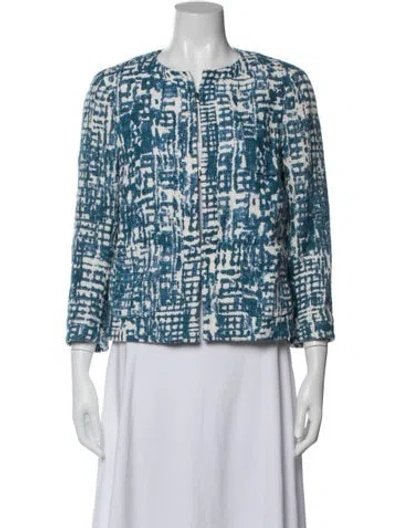 Pre-owned Piazza Sempione Patterned Jacket In Blue