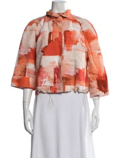 Pre-owned Piazza Sempione Patterned Jacket In Orange