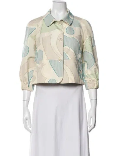 Pre-owned Piazza Sempione Patterned Jacket In White