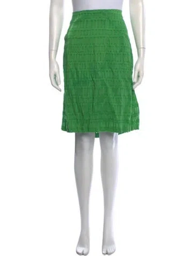 Pre-owned Piazza Sempione Patterned Midi Length Skirt In Green