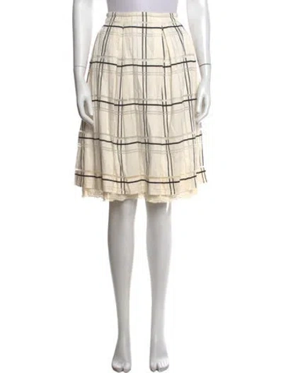 Pre-owned Piazza Sempione Plaid Print Midi Length Skirt In Neutrals