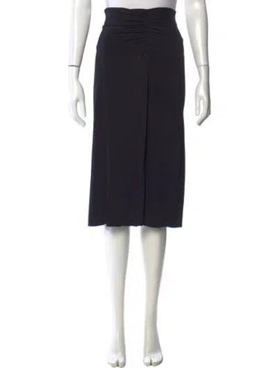Pre-owned Piazza Sempione Pleated Accents Midi Length Skirt In Black