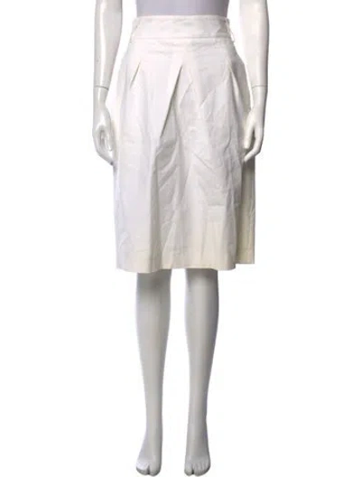 Pre-owned Piazza Sempione Pleated Accents Midi Length Skirt In Neutrals