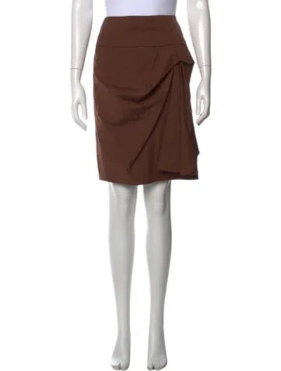 Pre-owned Piazza Sempione Pleated Accents Mini Skirt In Brown