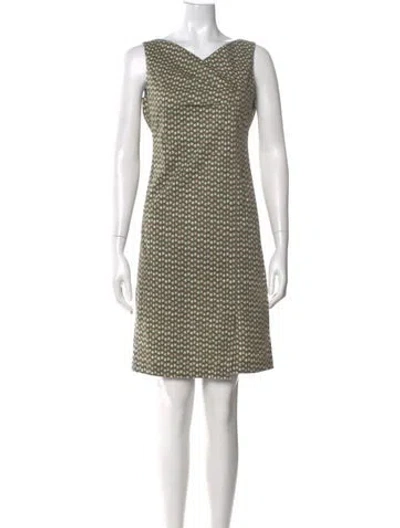 Pre-owned Piazza Sempione Polka Dot Print Mini Dress In Green
