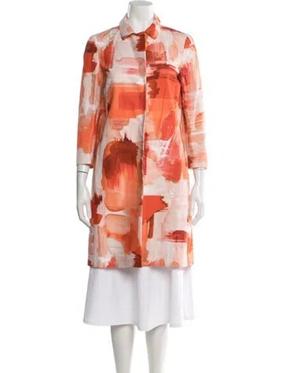 Pre-owned Piazza Sempione Printed Coat In Orange