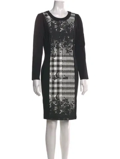 Pre-owned Piazza Sempione Printed Knee-length Dress In Black