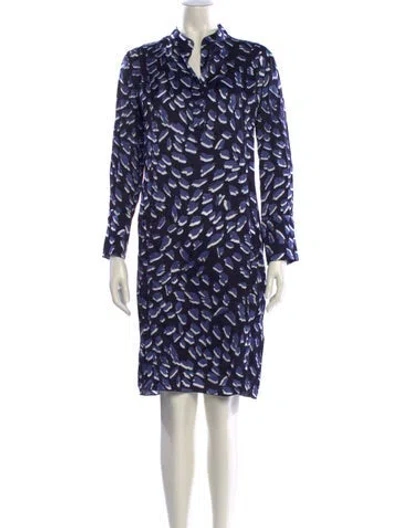 Pre-owned Piazza Sempione Printed Knee-length Dress In Blue