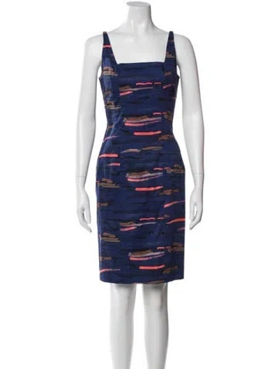 Pre-owned Piazza Sempione Printed Knee-length Dress In Blue