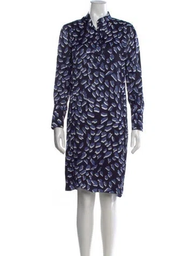 Pre-owned Piazza Sempione Printed Knee-length Dress In Blue