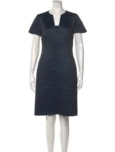 Pre-owned Piazza Sempione Printed Knee-length Dress In Blue
