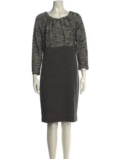 Pre-owned Piazza Sempione Printed Knee-length Dress In Gray
