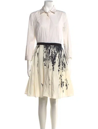 Pre-owned Piazza Sempione Printed Knee-length Dress In Neutral