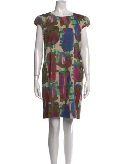 Pre-owned Piazza Sempione Printed Knee-length Dress In Neutral