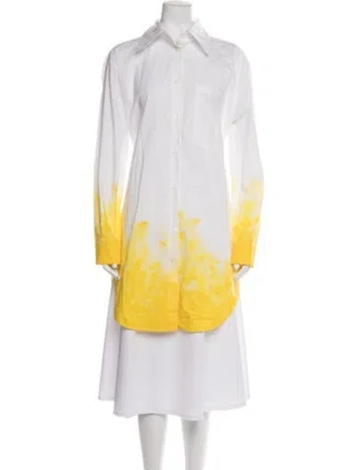Pre-owned Piazza Sempione Printed Long Sleeve Button-up Top In Multi