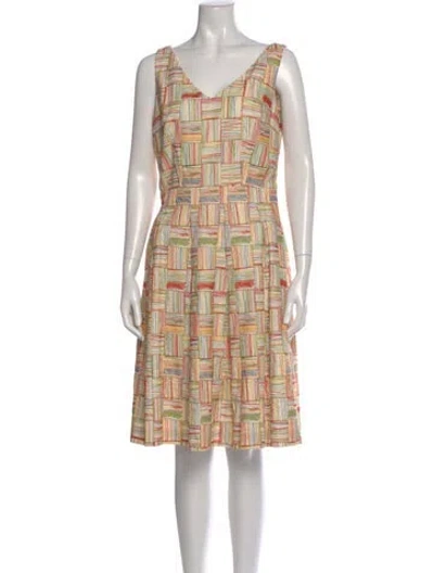 Pre-owned Piazza Sempione Printed Midi Length Dress In Red
