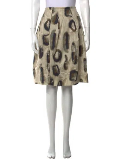 Pre-owned Piazza Sempione Printed Midi Length Skirt In Neutrals