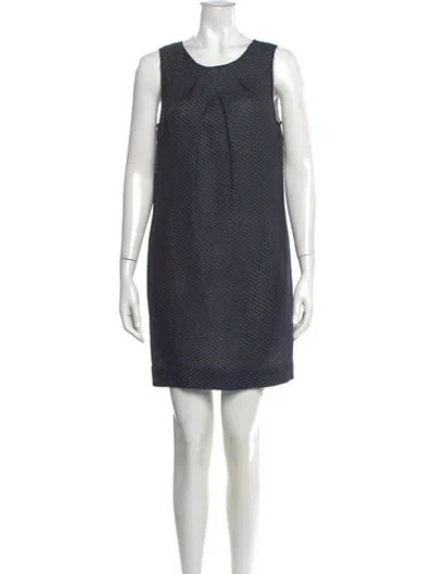 Pre-owned Piazza Sempione Printed Mini Dress In Blue