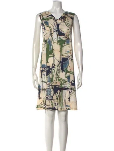 Pre-owned Piazza Sempione Printed Mini Dress In Neutral