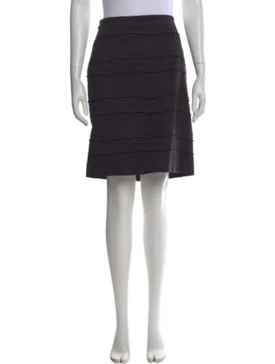 Pre-owned Piazza Sempione Raw-edge Trim Knee-length Skirt In Black