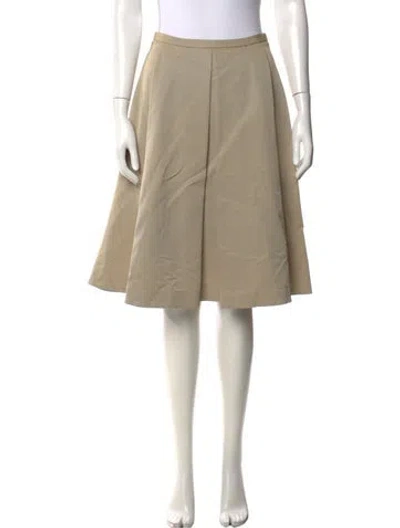 Pre-owned Piazza Sempione Ruffle Embellishment Midi Length Skirt In Neutrals