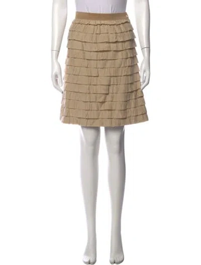 Pre-owned Piazza Sempione Ruffle Embellishment Mini Skirt In Neutral