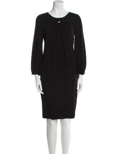 Pre-owned Piazza Sempione Scoop Neck Knee-length Dress In Black