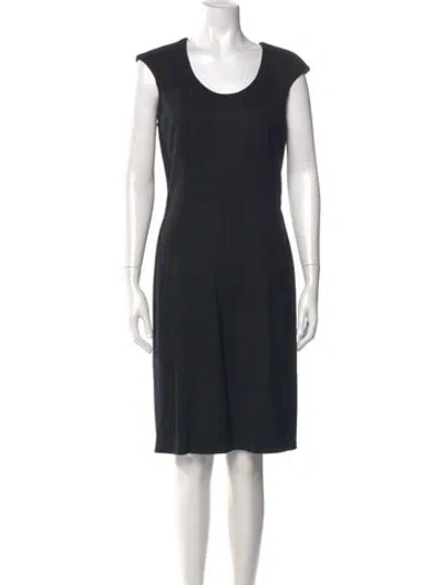 Pre-owned Piazza Sempione Scoop Neck Knee-length Dress In Black