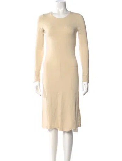 Pre-owned Piazza Sempione Scoop Neck Knee-length Dress In Neutral