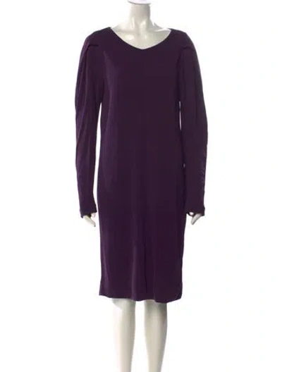 Pre-owned Piazza Sempione Scoop Neck Knee-length Dress In Purple