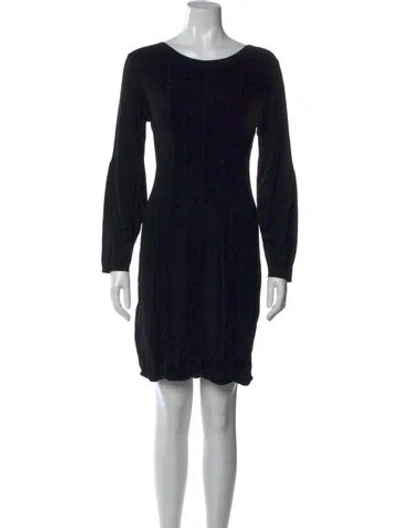Pre-owned Piazza Sempione Scoop Neck Mini Dress In Black