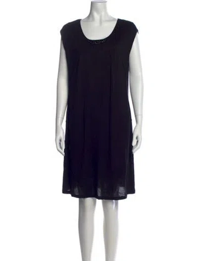 Pre-owned Piazza Sempione Scoop Neck Mini Dress In Blue