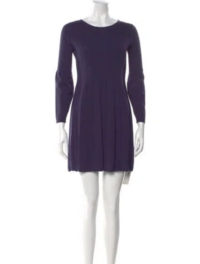 Pre-owned Piazza Sempione Scoop Neck Mini Dress In Purple