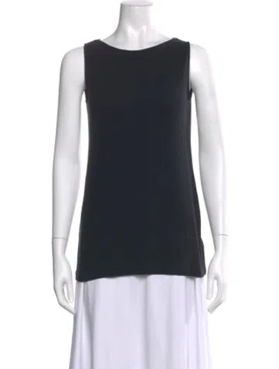 Pre-owned Piazza Sempione Scoop Neck Sleeveless Top In Black