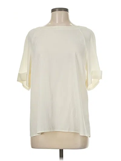 Pre-owned Piazza Sempione Short Sleeve Blouse In White