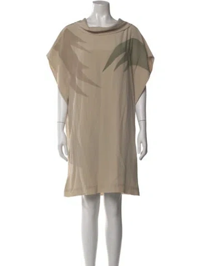 Pre-owned Piazza Sempione Silk Knee-length Dress In Brown