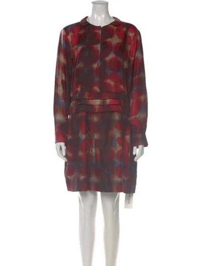 Pre-owned Piazza Sempione Silk Knee-length Dress In Red