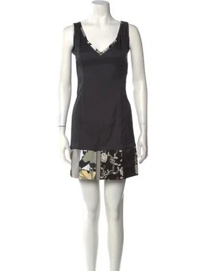 Pre-owned Piazza Sempione Silk Mini Dress In Gray