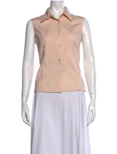 Pre-owned Piazza Sempione Sleeveless Button-up Top In Orange