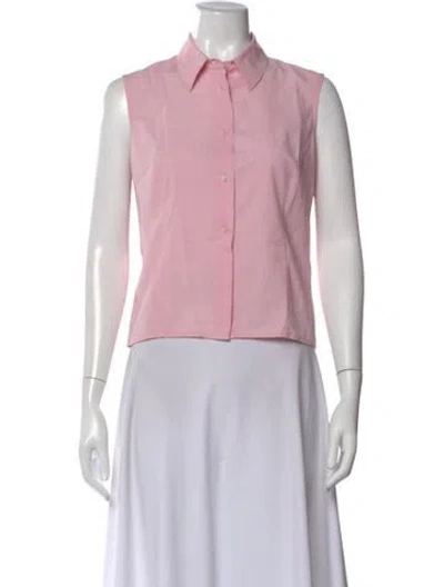 Pre-owned Piazza Sempione Sleeveless Button-up Top In Pink