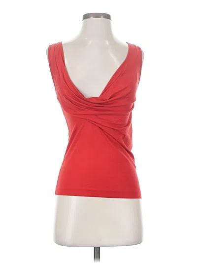 Pre-owned Piazza Sempione Sleeveless Top Red Plunge Neckline Tops