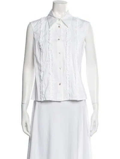 Pre-owned Piazza Sempione Sleeveless Top In White