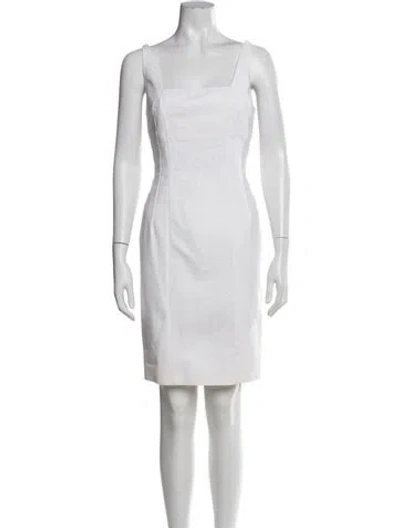 Pre-owned Piazza Sempione Square Neckline Mini Dress In White